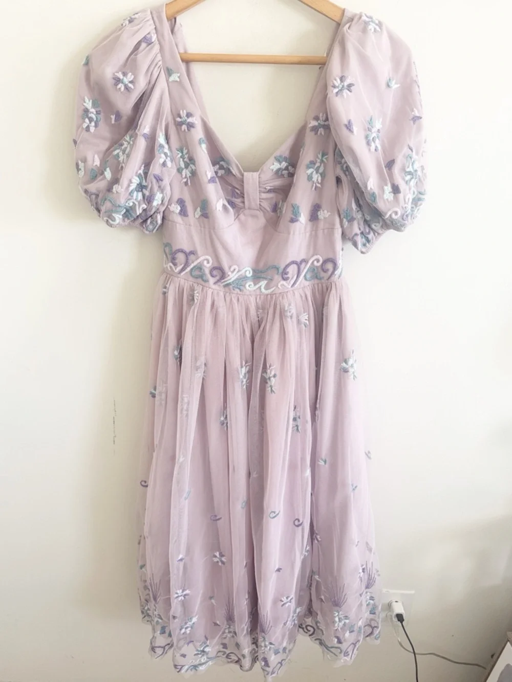 JessaKae Rapunzel lavender purple floral midi dress size XXS - Picture 4 of 10